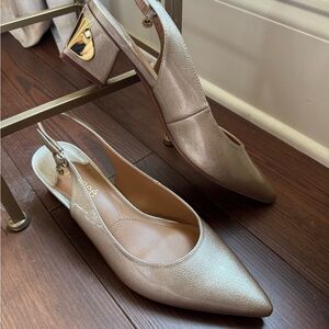 J.Renee Metallic Gold Slingback Heels